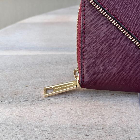 Rebecca Minkoff Womens Molly Metro Purse Port Wine Red Zip Around Wallet - Picture 5 of 12